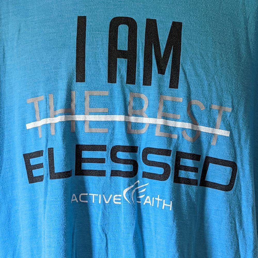 Men's Active Faith "Blessed Tee" Blue Size Large